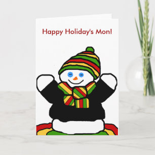 Reggae snowman blank card