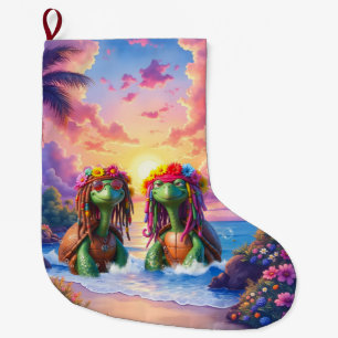 Reggae Turtles – Island Vibes Forever.  Large Christmas Stocking