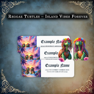 Reggae Turtles – Island Vibes Forever. Return Address Label