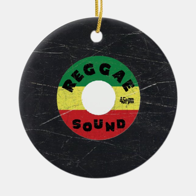Reggae Vinyl Record Christmas Ornament (Front)