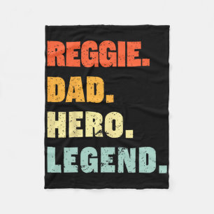 Reggie Dad Hero Legend Personalised Custom Name Fa Fleece Blanket
