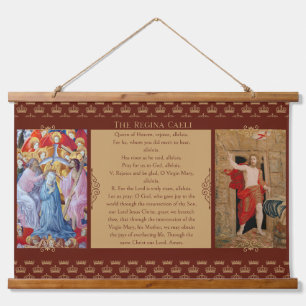 Regina Caeli with Coronation & Resurrection Prayer Hanging Tapestry