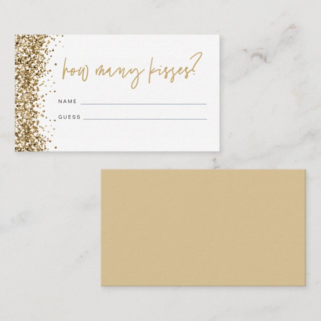 REGINA Gold How Many Kisses Bridal Shower Card (Front/Back)