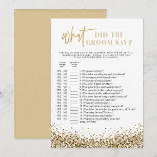 REGINA Gold What Did The Groom Say Bridal Game Invitation