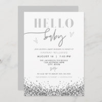 REGINA Hello Baby Silver Sequin Baby Shower