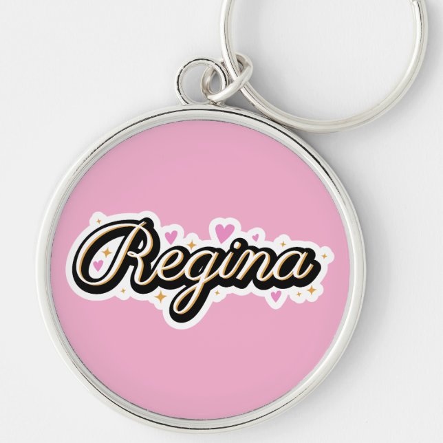 Regina name cute design key ring (Front)