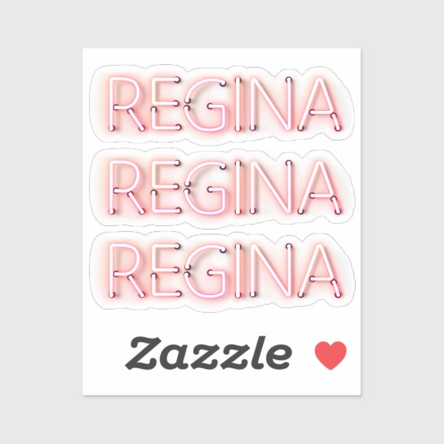 Regina name in glowing neon lights novelty x3 (Sheet)