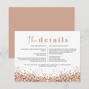 REGINA Rose Gold Disco Wedding Details Card