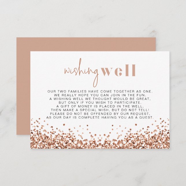 REGINA Rose Gold Glam Sequins Wishing Well Card (Front/Back)