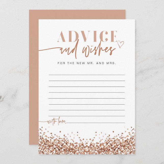 REGINA Rose Gold Sequins Advice and Wishes Card (Front/Back)