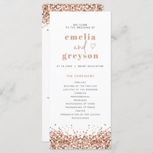 REGINA Rose Gold Sequins Long Wedding Program