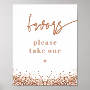 REGINA Rose Gold Sequins Wedding Party Favours Pos Poster