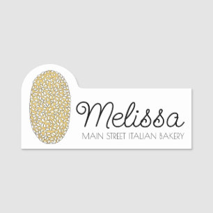 Regina Sesame Seed Italian Biscuit Cookie Pastry Name Tag