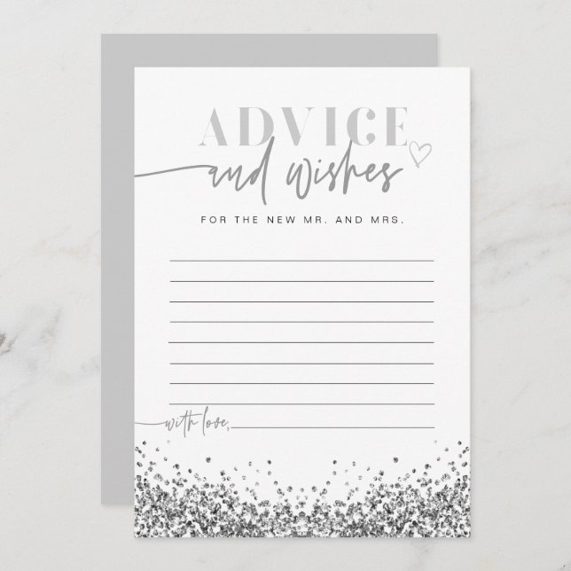REGINA Silver Glitter Advice and Wishes Card (Front/Back)