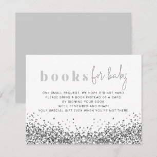REGINA Silver Glitter Sequins Books For Baby Card
