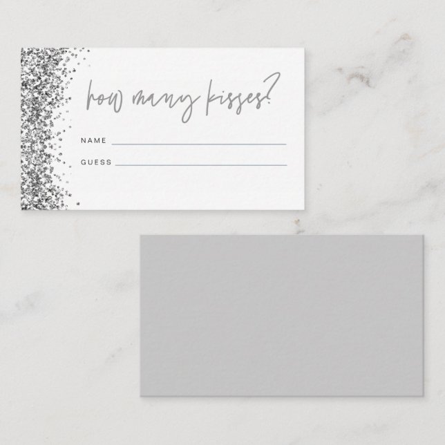 REGINA Silver How Many Kisses Bridal Shower Card (Front/Back)
