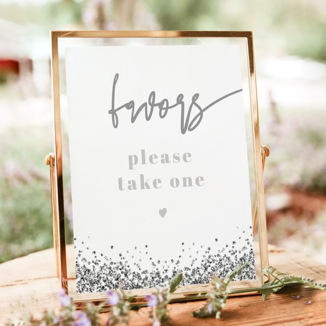 REGINA Silver Sequins Disco Wedding Party Favours Poster (Creator Uploaded)