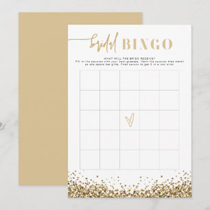 REGINA Yellow Gold Bridal Shower Bingo Game Invitation