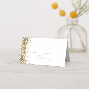 REGINA Yellow Gold Sequins Wedding Guest Name Place Card