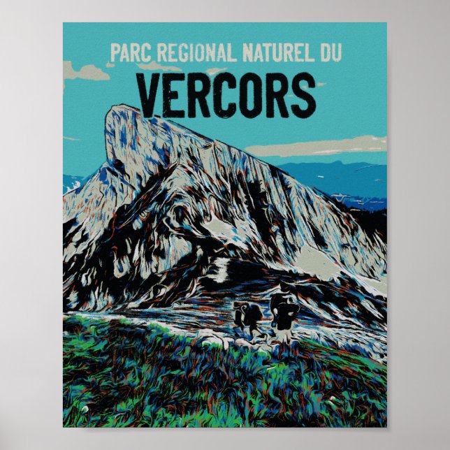Regional park hiking in the Vercors, Alps, France Poster (Front)