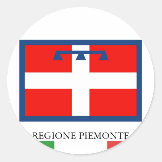 Regione Piemonte flag Classic Round Sticker