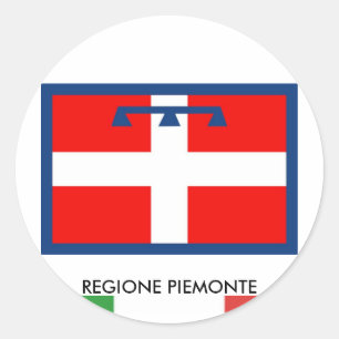 Regione Piemonte flag Classic Round Sticker