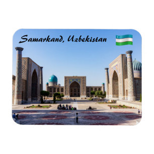 Registan square at sunset - Samarkand, Uzbekistan Magnet