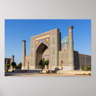 Registan square at sunset - Samarkand, Uzbekistan Poster