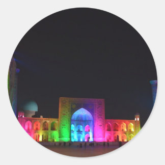 Registan Square Samarkand At Night Sticker