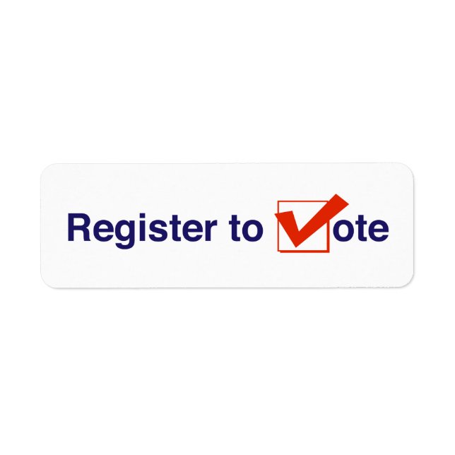 Register To Vote 2022 Return Address Label (Front)