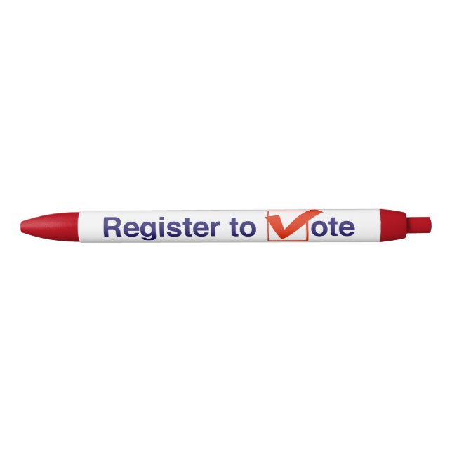 Register To Vote 2026 Black Ink Pen (Front)