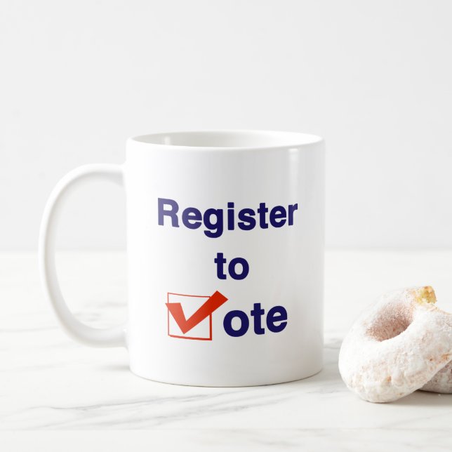 Register To Vote 2026 Coffee Mug (With Donut)