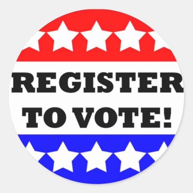 Register to vote classic round sticker (Front)