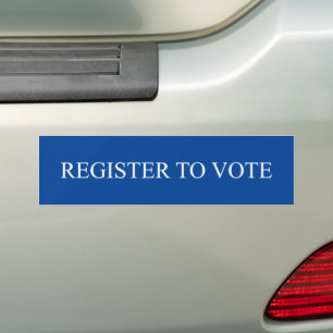 Register to Vote elegant serif typography blue Bumper Sticker