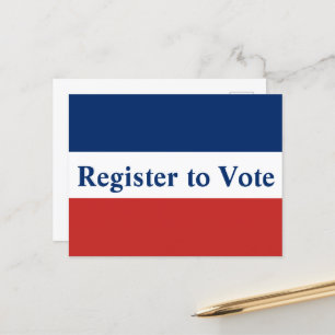 Register to Vote Red White and Blue Stripes Postcard