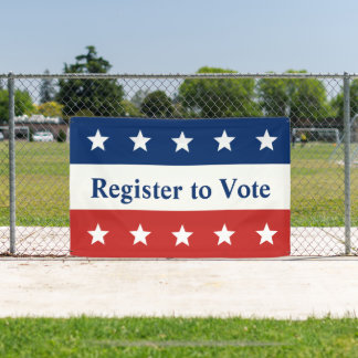 Register to Vote Red White and Blue with Stars Banner