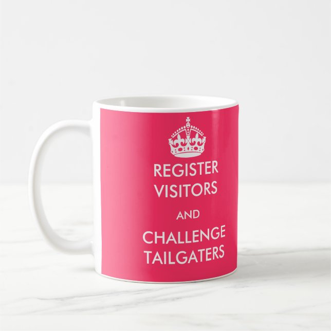 Register Visitors and Challenge Tailgaters Mug (Left)