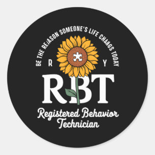 Registered Behaviour Technician Rbt Autism Awarene Classic Round Sticker