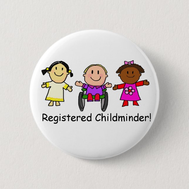 Registered Childminder 6 Cm Round Badge (Front)