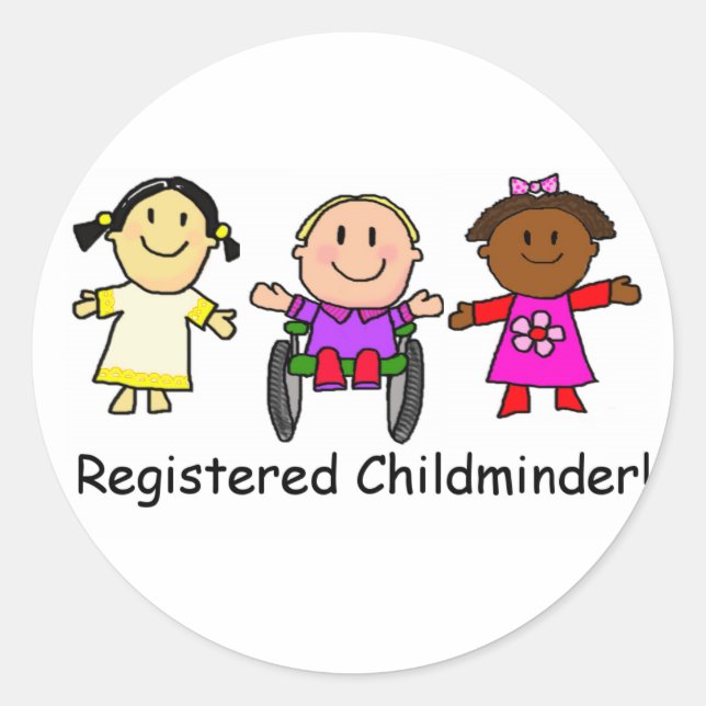 Registered Childminder Classic Round Sticker (Front)