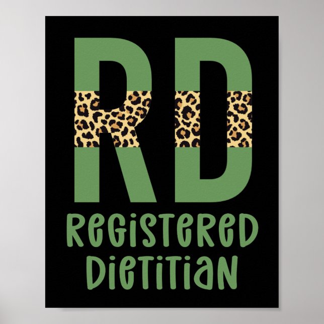 Registered Dietician Cheetah print RD Gifts (Front)