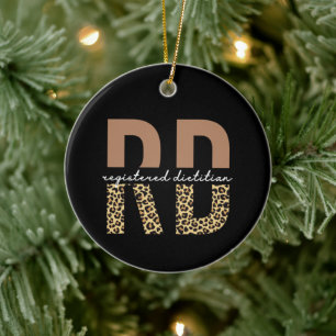 Registered Dietician Cheetah print RD Gifts Ceramic Ornament