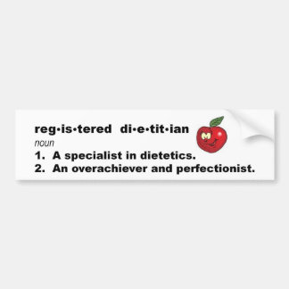 Registered Dietician Definition Bumper Sticker