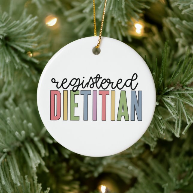Registered Dietician Multicolored RD Gifts Ceramic Ornament (Tree)