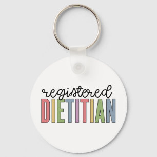 Registered Dietician Multicolored RD Gifts Key Ring