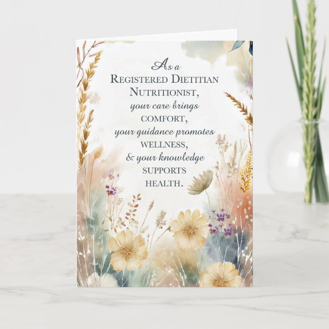 Registered Dietician Nutritionist Day Wildflowers Card (Front)