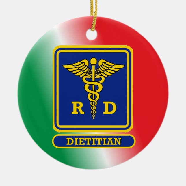 Registered Dietician Shield Custom Ceramic Tree Decoration (Front)