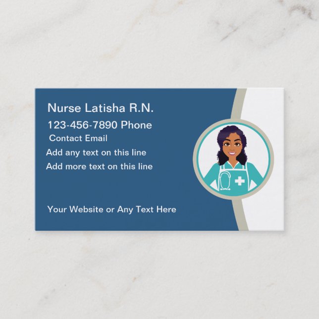 Registered Nurse African American Theme Business Card (Front)