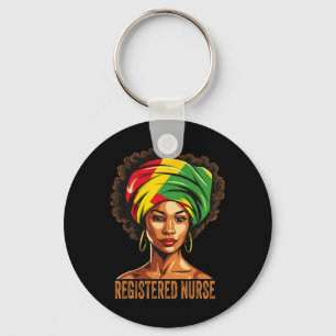 Registered Nurse Afro African American Black Histo Key Ring