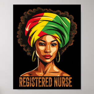 Registered Nurse Afro African American Black Histo Poster
